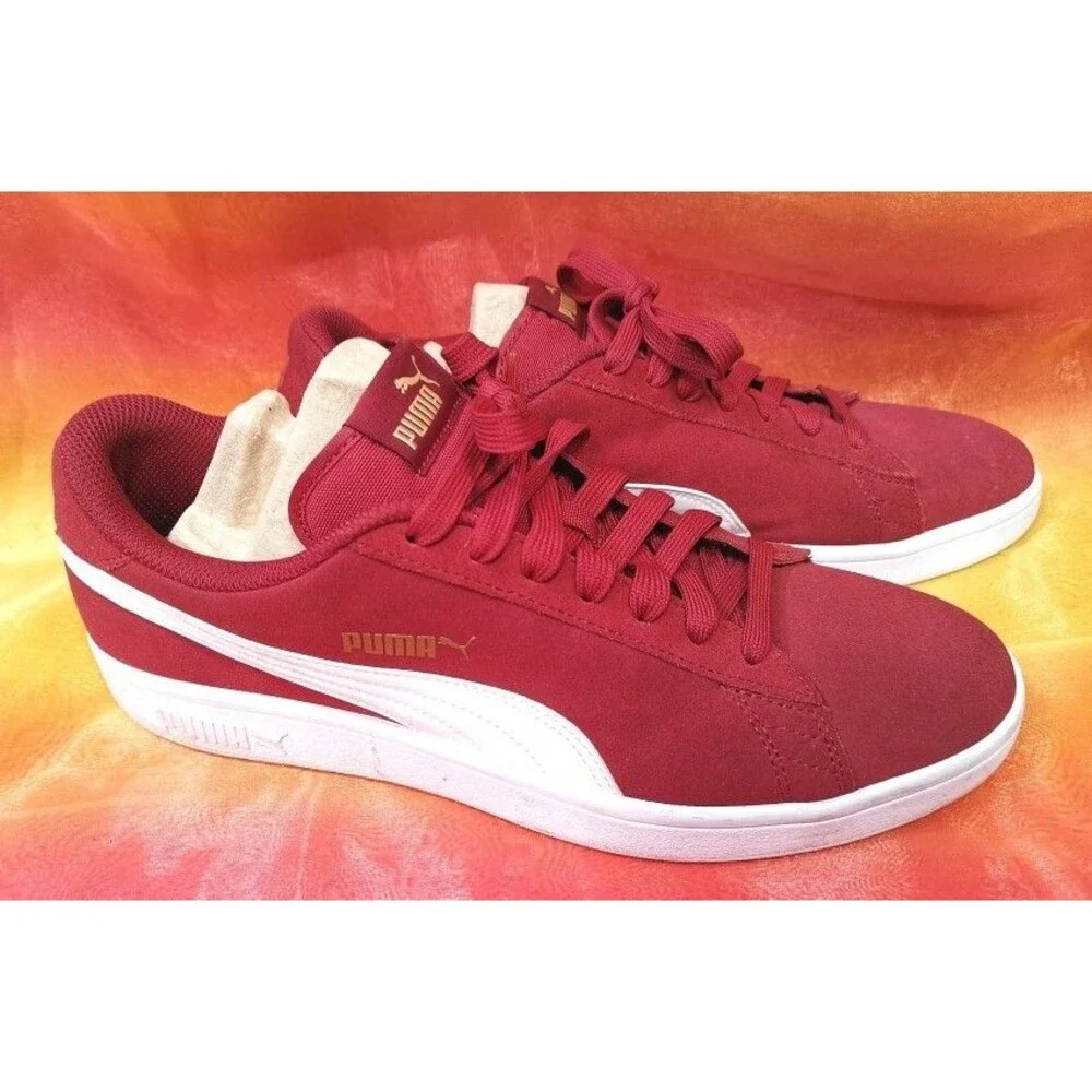 Men's Puma Smash Red Suede Shoes Size 11 Length 29 cm Style 364989-29